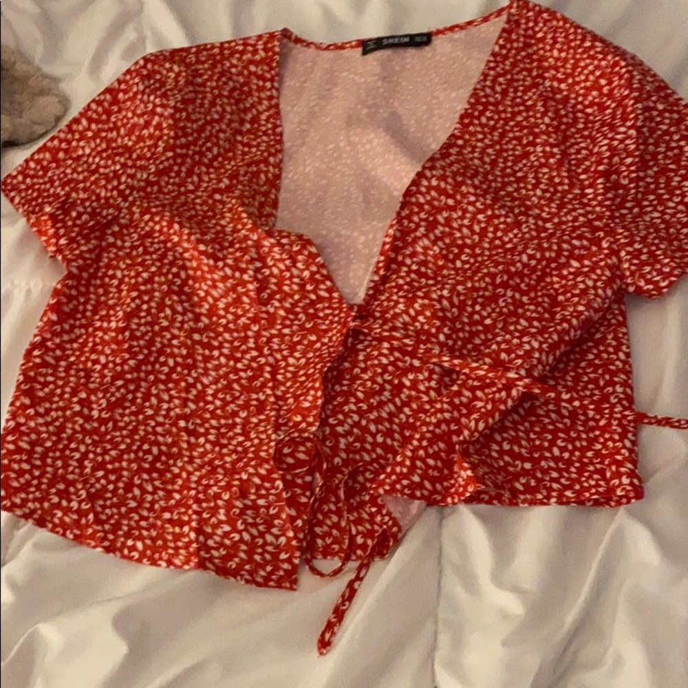 red and white tee